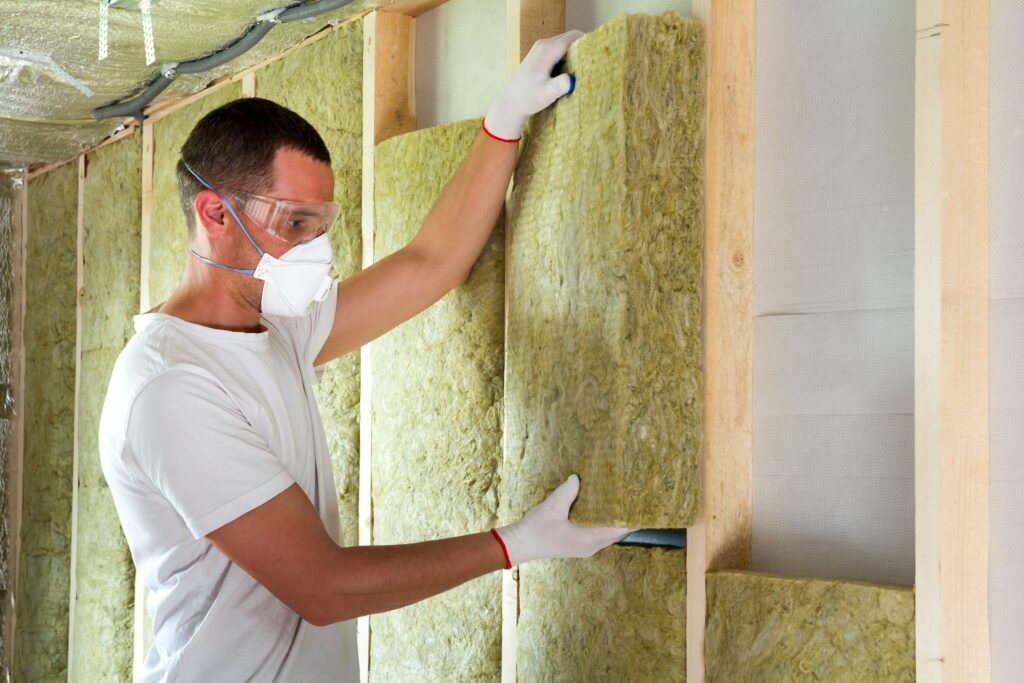 Insulation being installed