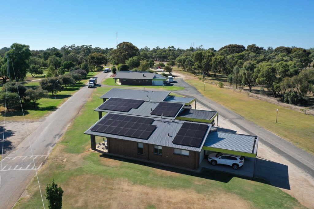 Solar on the roof of units at CluBarham